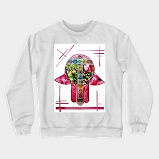 In The Pink Hamsa by Harriette Knight Crewneck Sweatshirt